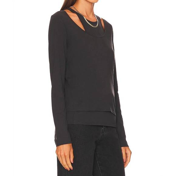 NEW PISTOLA leah cut out tee in washed black - Picture 2 of 4